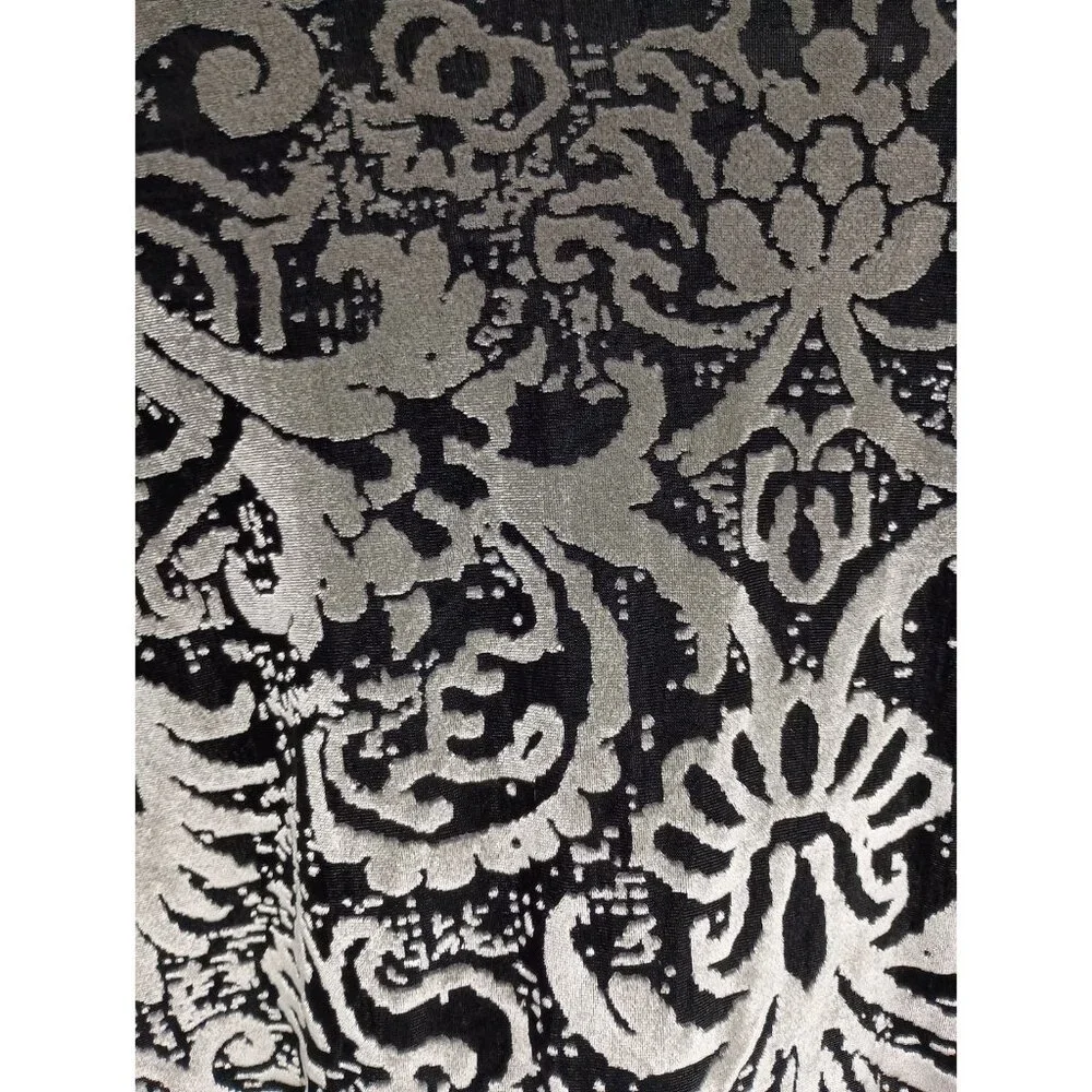Ruby Rd Womens Top Large Petite Silver Black‎ Floral Burnout Velvet Whimsygoth - Picture 8 of 12